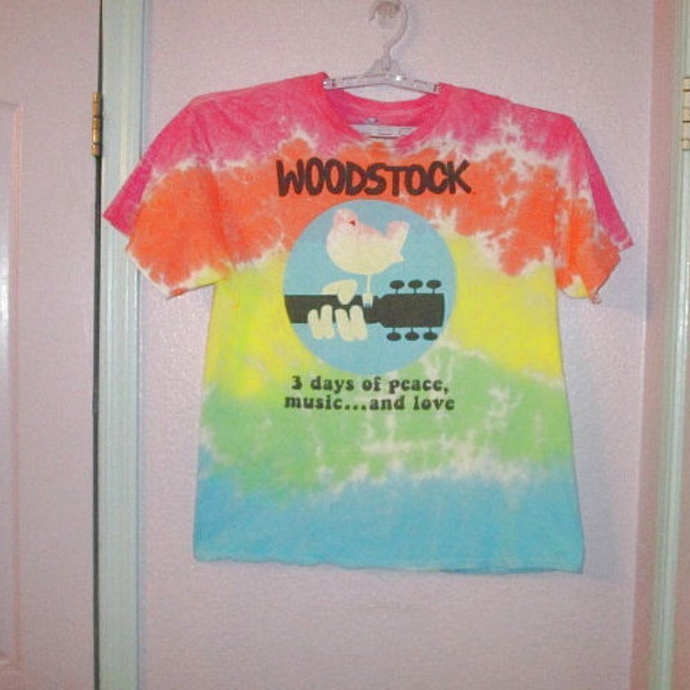 Liquid Blue Rainbow Tie Dye Woodstock T-Shirt XL Peace Music Love Rock & Roll